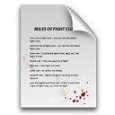  , , , ,  , rules, paper, fight club, document, blood 128x128